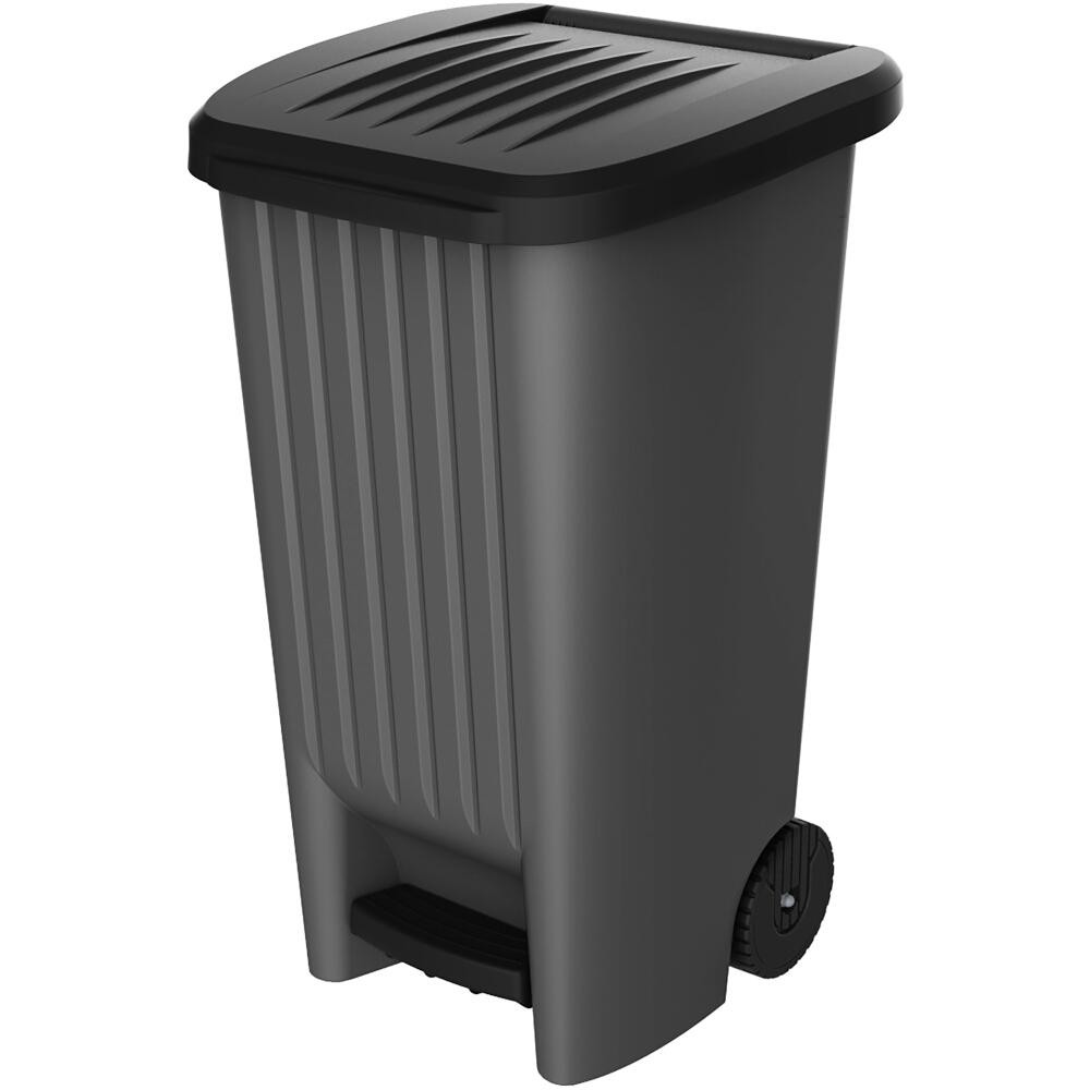 EDA Plastiques Mülleimer outdoor, 90 л антрацита/schwarz mit Pl и Rädern