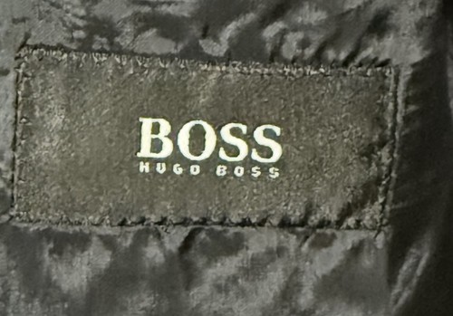 HUGO BOSS  Einstein Sigma 100% Wool USA Solid Black Suit 48L Jacket & Pant 38x34 - Picture 4 of 10