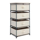 4-Tier Tall Closet Dresser with Drawers - Clothes Organizer and Storage (Beige)
