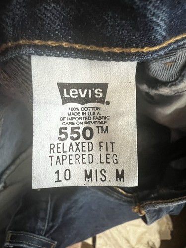Levi’s 550 Vintage 2001 Size 10 Mis Relaxed Fit Tapered Leg Jeans Dark Wash - Picture 9 of 11