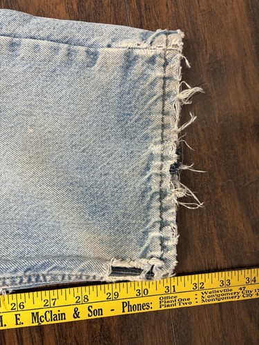 Pantalones de mezclilla forrados Carhartt para hombre 30x32 relajados desgastados Y2K ropa de calle destruida B172 - Imagen 7 de 16