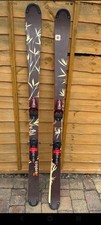 Vintage Rossignol Scratch Skis with Bindings 158cm Bamboo Pattern Rare. Retro