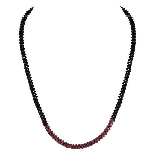 Collar de compromiso de mujer de piedra granate redondo nacimiento enero 925 plata nuevo con cuentas - Imagen 9 de 10