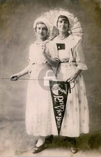 Pennsville Township NJ Riverview Beach Girls 1915 RPPC Photo Postcard COPY