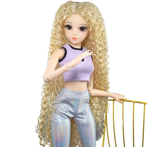 60 cm BJD Muñeca 1/3 Tamaño Niñas Muñecas Moda Rubia Largo Pelo Rizado Ropa Linda - Foto 23 di 24