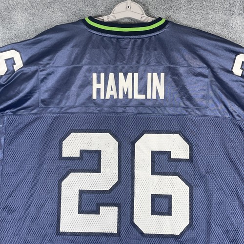 VTG Seattle Seahawks Jersey Hamlin 26 Men XXL 2XL Reebok Blue Mesh NFL Football - 第 16/21 張圖片