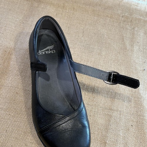 Dansko Shoes Womens Size 8 Wide 38W Black Mary Jane Leather Comfort Wedge - Picture 8 of 12