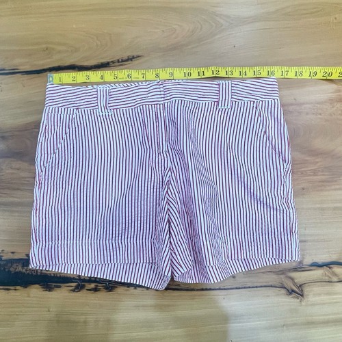 Red Seersucker stripe Chino Shorts 6 Land's End Canvas Vacation - Picture 4 of 6