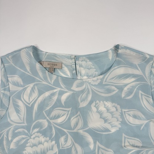 Hobbs Blouse Vest Top UK 10 Silk Floral Blue White Layered Wide Strap Light - Picture 5 of 11
