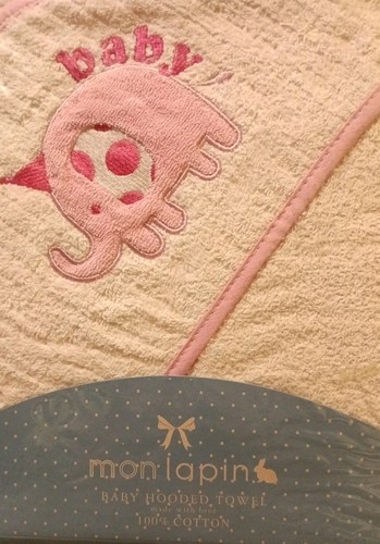 Baby Kapuzenhandtuch Made With Love - 100% Baumwolle Stickmotive (Elefant) - Bild 2 von 6