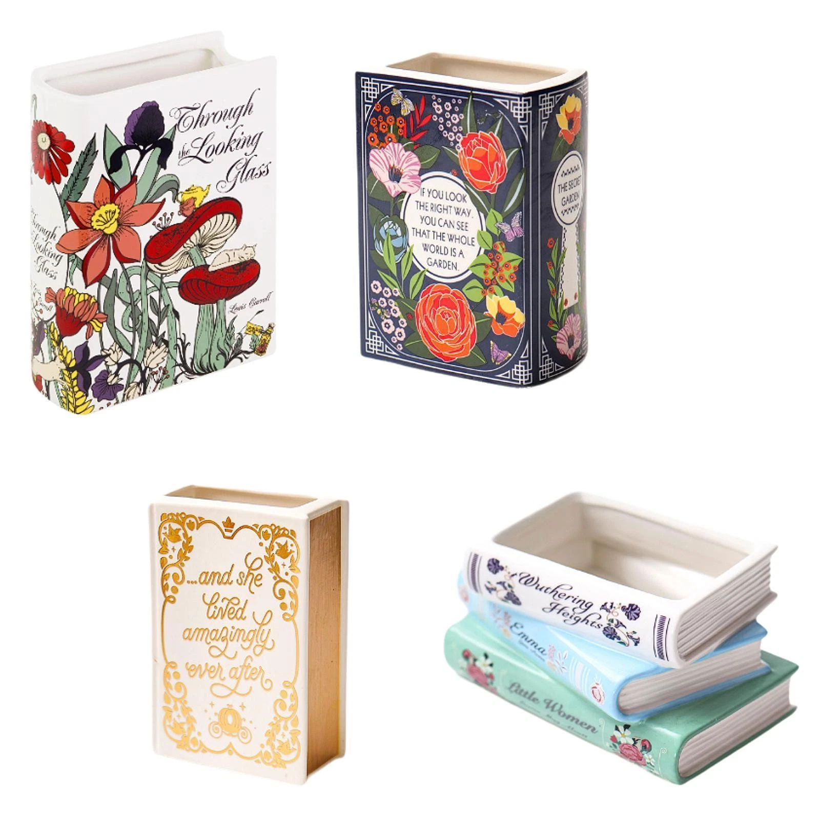 Flower Vase Plant Pot Dry Flowers Flowerpot Desk Bud Vase Gift Planter Book