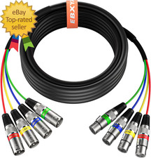 20 Ft 4 Channel Snake  Premium XLR Male to Female Snake Cable for Live
