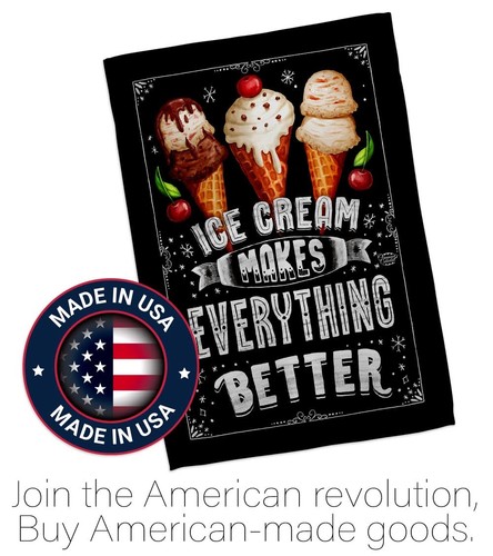 Ice Cream Better Garden Flag Set with Stand Food Vegetable Pumpkin Chilli Squ... - Picture 5 of 11
