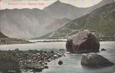 Snowdon from Llydaw Lake, Angleterre, Valentine Series #46743 (25.781)