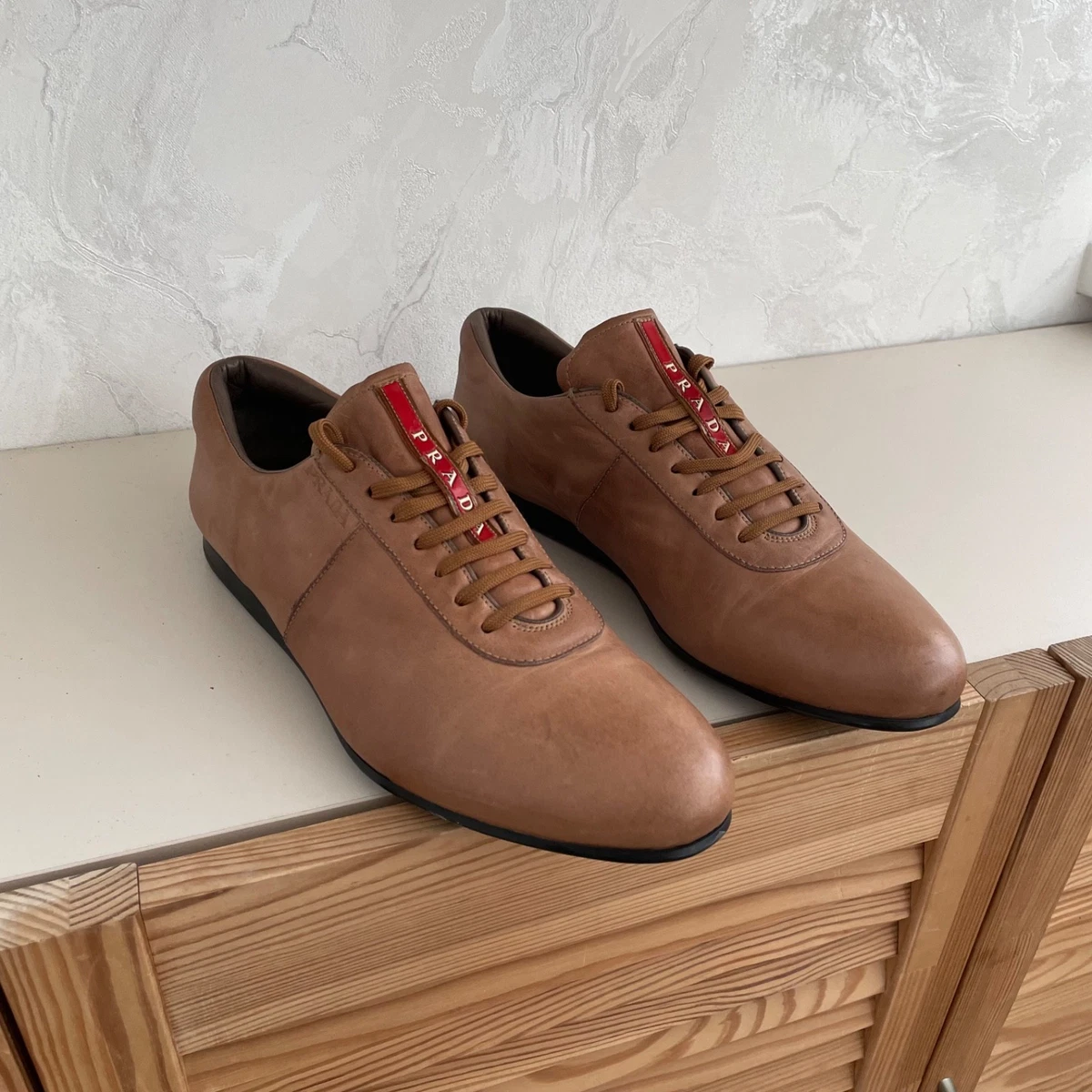 PRADA Leather Upper Red Casual Shoes for Men for sale | eBay