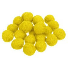 Wool Felt Balls Beads Woolen Fabric 1.5cm Yellow for Home Crafts 20Pcs