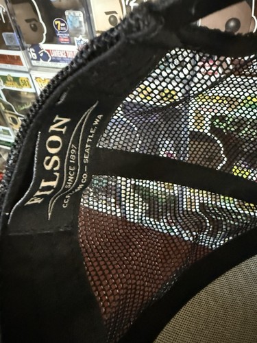 Cappello/Berretto Camionista Filson Logger Maglia Strapback - Nero su Nero - Foto 5 di 6