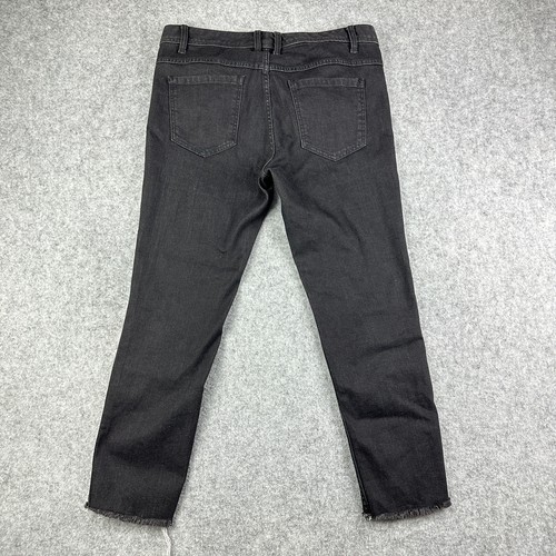 We The Free People Jeans Womens 31 Black Distressed Cigarette Ankle Grunge Goth - Picture 6 of 16