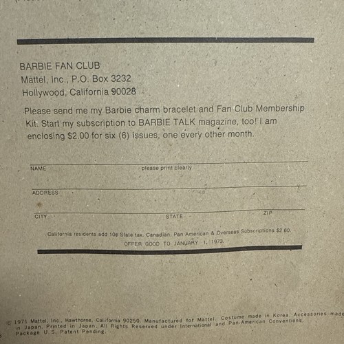 Barbie Lovely N Lavender 3358 de colección paquete original Mattel años 70 RARO NUEVO NOS - Imagen 17 de 23