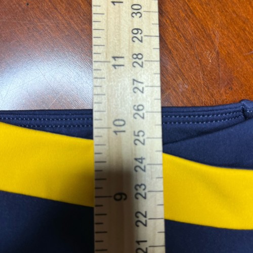 Gymshark Leggings Sculpting Crosswaist Color Block Pockets Blue Yellow Sz Small - Picture 4 of 7