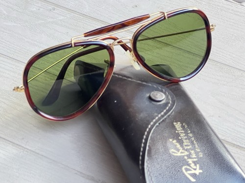 Lente vintage B&L Ray-Ban W0743 estilo G aviador tortuga/verde dorado - rara década de 1980 - Imagen 13 de 14
