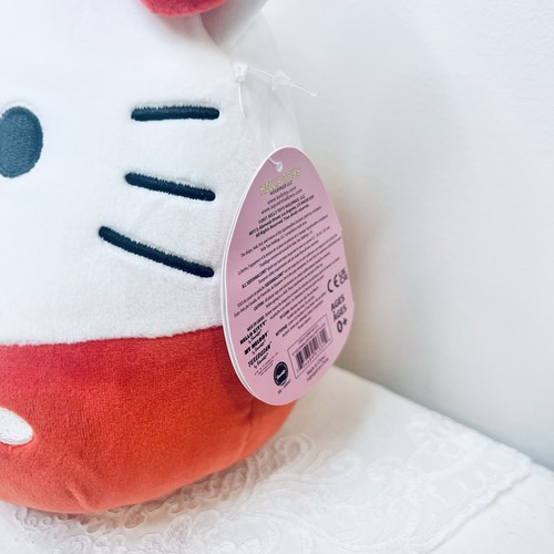 Set Of 2 Hello Kitty Squishmallow Red & Pink Dress Bow 8" Plush Sanrio 2021 NWT - Picture 4 of 9