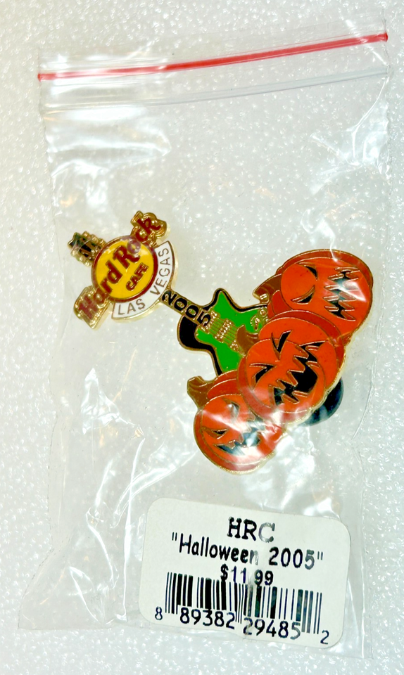 Hard Rock Cafe Las Vegas Halloween 2005 Guitar Pin Pumpkins LE 500 Mint ...