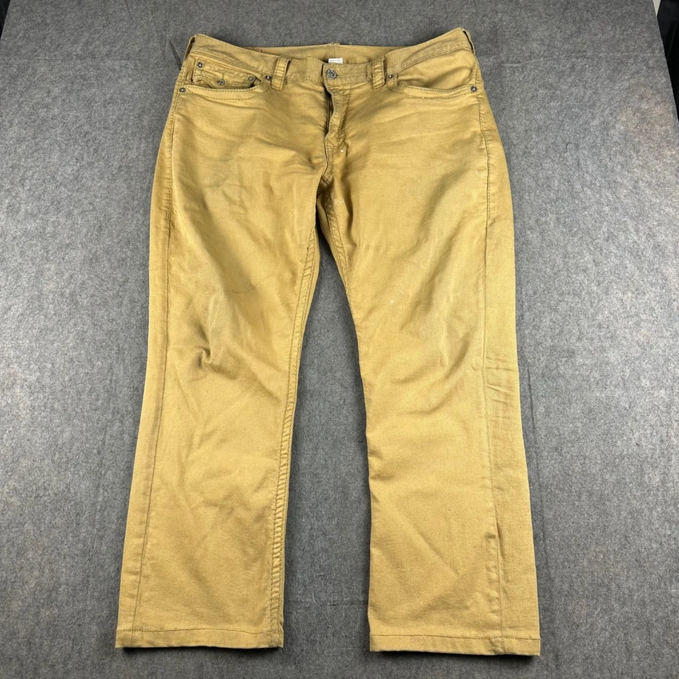 Y2K True Religion Men Jeans Size 40x29 Actual Tan Grunge Skater Stitched Pinkman - Image 3 of 4