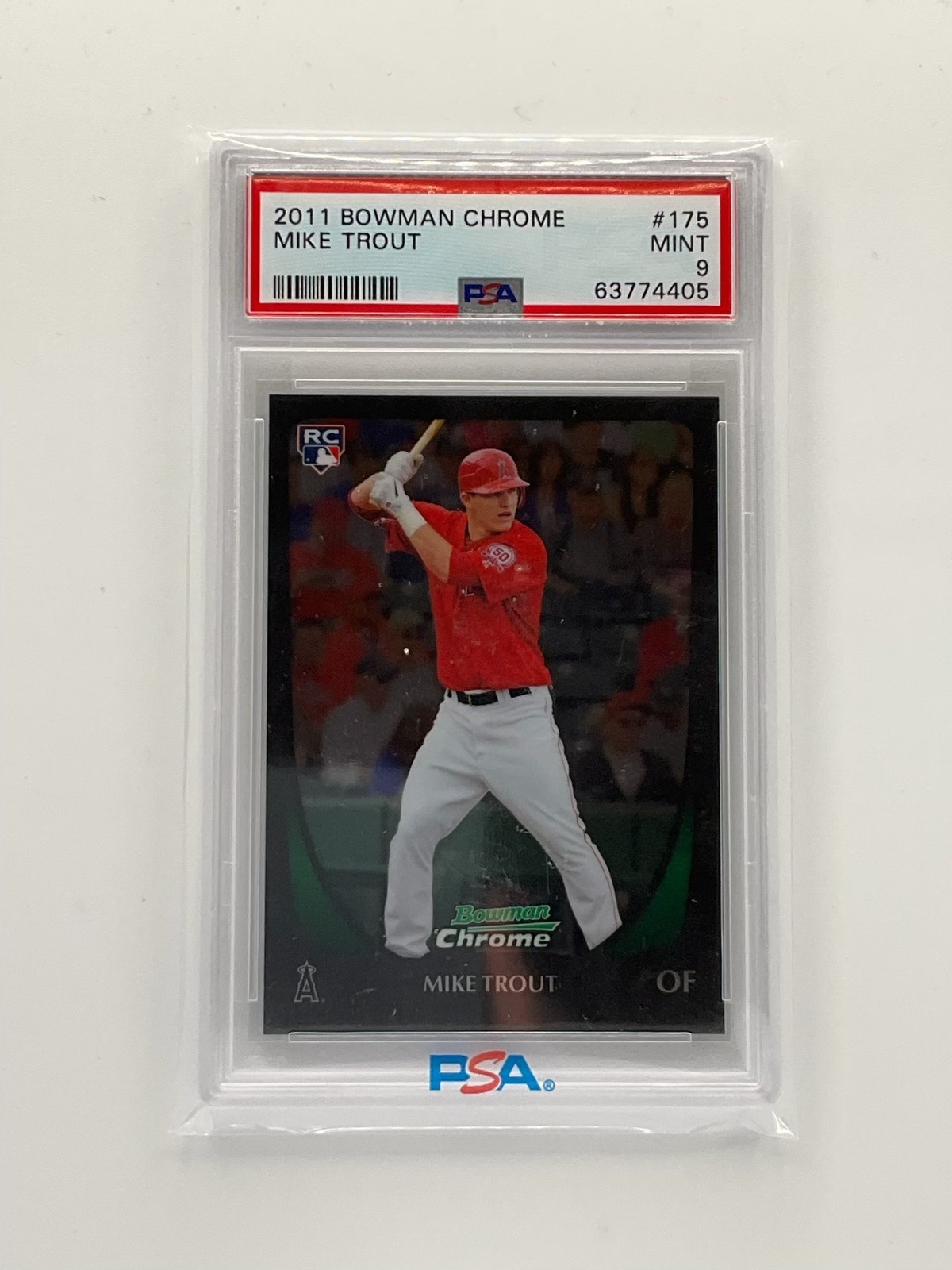 2011 Bowman Chrome Mike Trout #175 RC Los Angeles Angels PSA 9