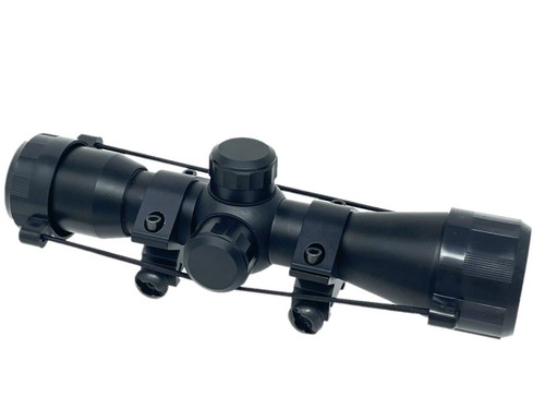 For SKS Scope Mount Combo W/ 4x32 Scope P4 Sniper Reticle + Rings + Lens Covers - Picture 7 of 8