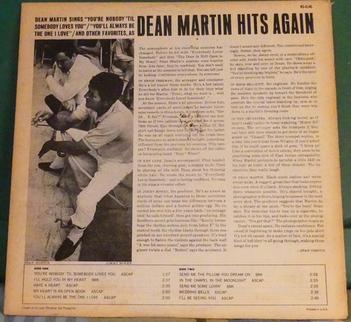 Dean Martin - Hits Again Album - Picture 2 of 4