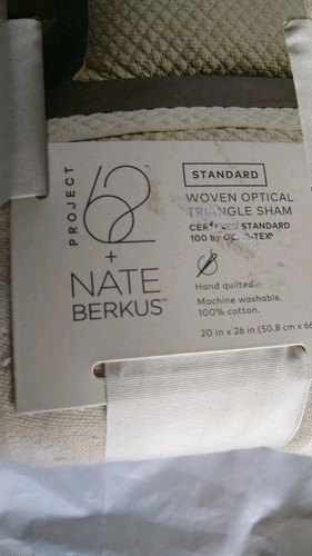 Project 62 Woven Optical Triangle Single Sham Beige 20x26 - Picture 6 of 12