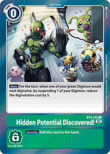 Hidden Potential Discovered! BT3-103 U - Resurgence Booster Reprint - Digimon