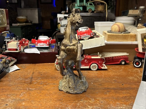 Vintage Bronze Fengshui Sternzeichen Pferd Tier Statue 10 Zoll T, 4 Zoll B, 10 Zoll L - Bild 2 von 13