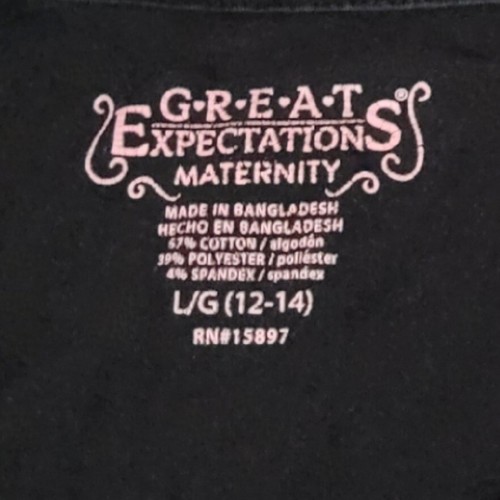 Mutterschaft Umstands-T-Shirts/Große Erwartungen seitlich gerissen 2 Stck. schwarz Größen M-L - Bild 4 von 4