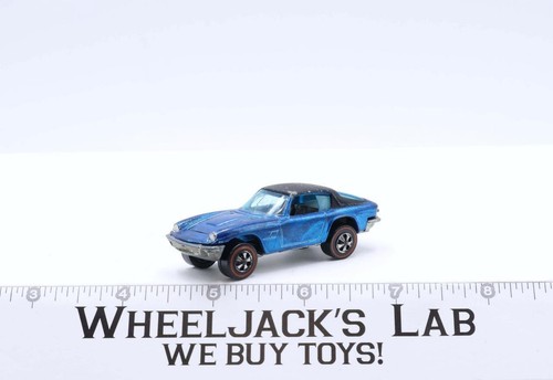Maserati Mistral Blue 1969 Redline Hot Wheels Mattel Vintage RL BLACK ROOF - Picture 3 of 6