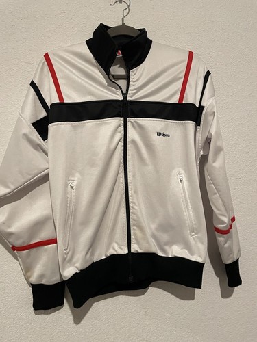 Vintage Wilson Full Zip Lightweight Track Tennis Jacket EUC Mens Size Medium - Picture 1 of 7