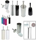 TOILET BRUSH WITH HOLDER PLASTIC / STAINLESS STEEL BATHROOM LOO CLEANING NEW