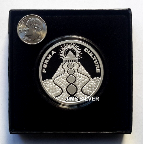 Escudo de plata 2024 PERMA CULTURE 1 OZ ¡PRUEBA Y CERTIFICADO DE AUTENTICIDAD Y CAJA! 585 Hecho! RARO! - Imagen 8 de 8