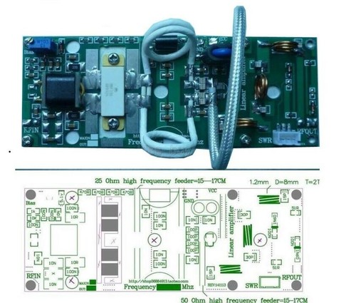 100W FM VHF 80-170Mhz RF Power Amplifier Verstärkerplatine For Ham Radio DIY - Bild 1 von 8