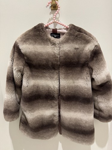 Monnalisa Kunstfell knielange Mädchen Jacke Größe 8 - Bild 1 von 8