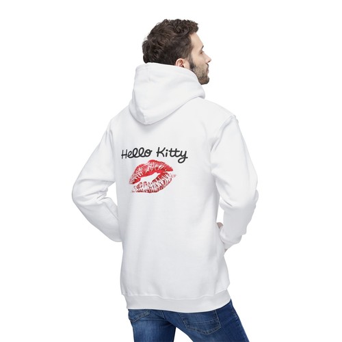 BEST QUALITY Hello Kitty Kiss. Deluxe warm Unisex Hooded Sweatshirt, Made in US - Picture 5 of 25