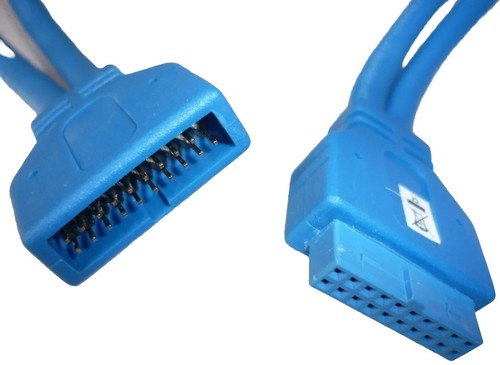 USB 3.0 Einbau Kabel Verlängerung intern 45cm Pin Header 19Pin BU DELOCK 82943 - Afbeelding 1 van 3