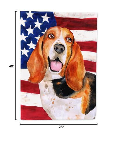 Caroline's Treasures BB9704CHF Basset Hound Patriotic House Flag Large Porch ... - Picture 8 of 8