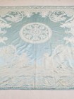 Vintage French Silk Damask Cherub & Floral Motif Bedspread 99x89 inches