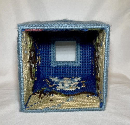 Holy Family Bethlehem Angel Counted Cross Stitch Tissue Box Cover UNIQUE! - Picture 10 of 10