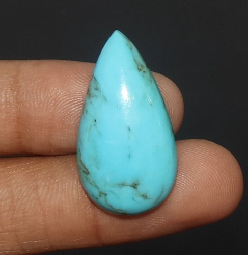 Natural Turquoise Gemstone Turquoise Cabochon Pear Shape 14.30 Cts 27x14.8x6.1mm - Picture 2 of 4