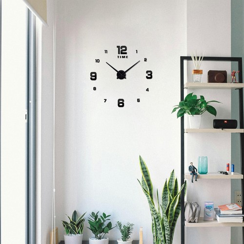 DIY 3D Frameless Number Wall Clock Mirror Sticker Home Office Room Decor - Picture 62 of 74