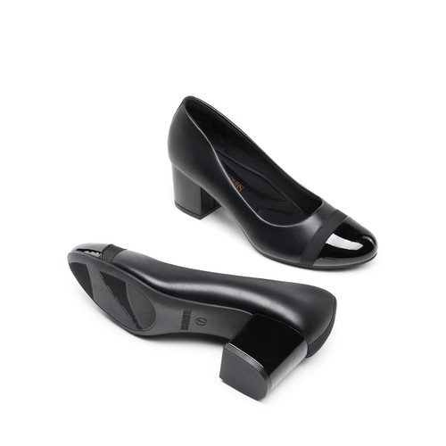 Women Slip On Low Chunky Heel Close Toe Office Dress Wedding Pump Shoes - Picture 16 of 38