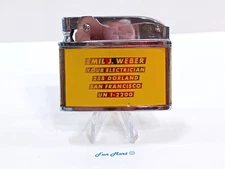 Vintage FLAT Advertising LIGHTER / Complete, Clean, & Works Great!  Nice [3724]